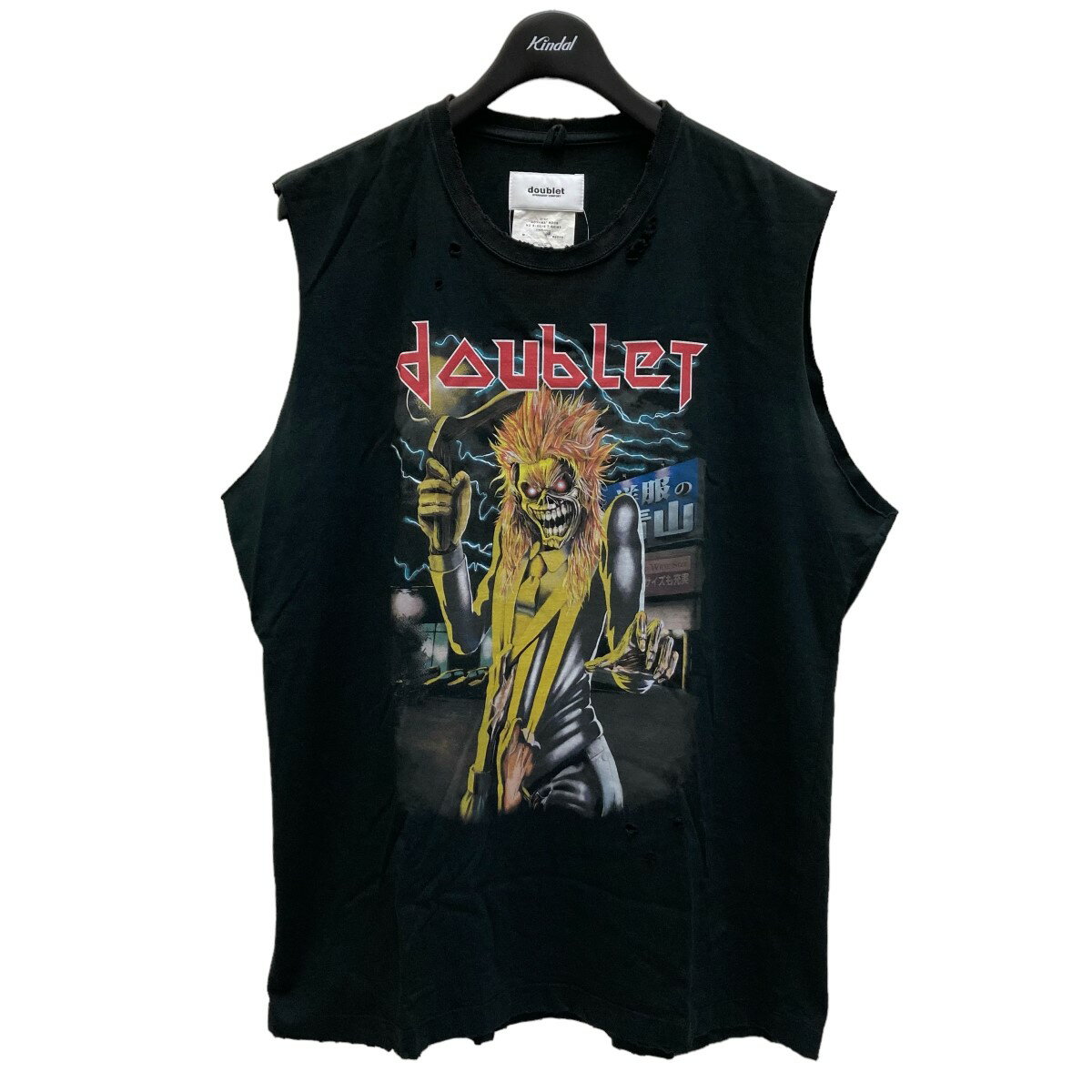【中古】doublet　AOYAMA ROCK NO SLEEVE T-SHIRT　ノースリーブカットソー 22SS73CS225 ブラック サイズ：M 【010524】（ダブレット）のサムネイル