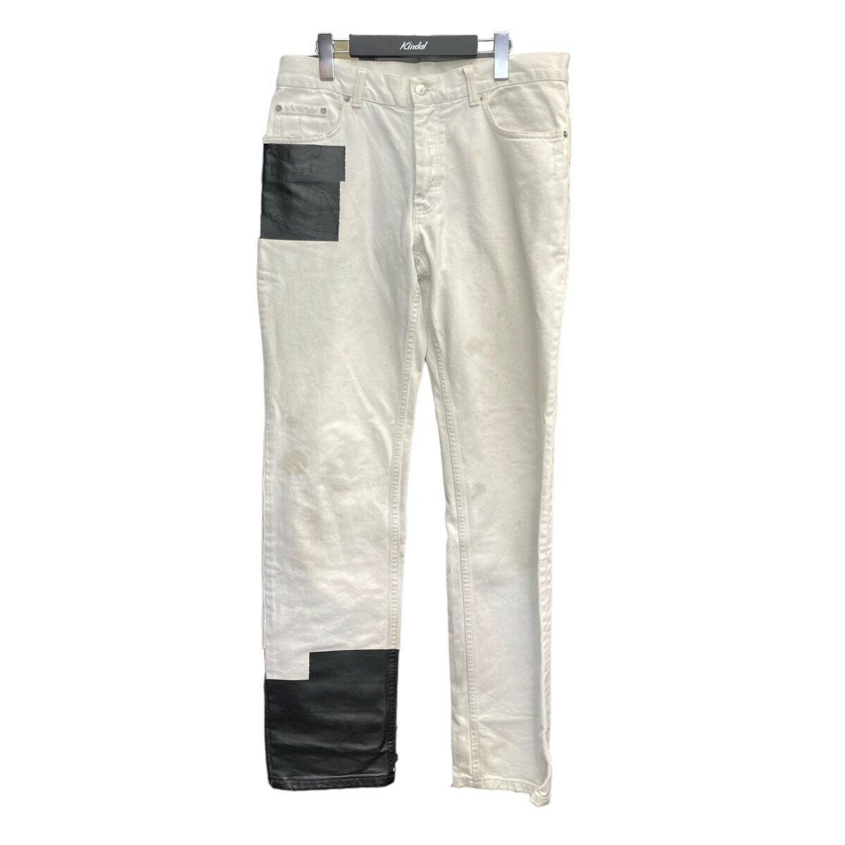 【中古】HELMUT LANG 2003SS 本人期 「Rubber Tape Jeans」 デザインホワイトデニム ホワイト サイズ：33 【020524】（ヘルムートラング）