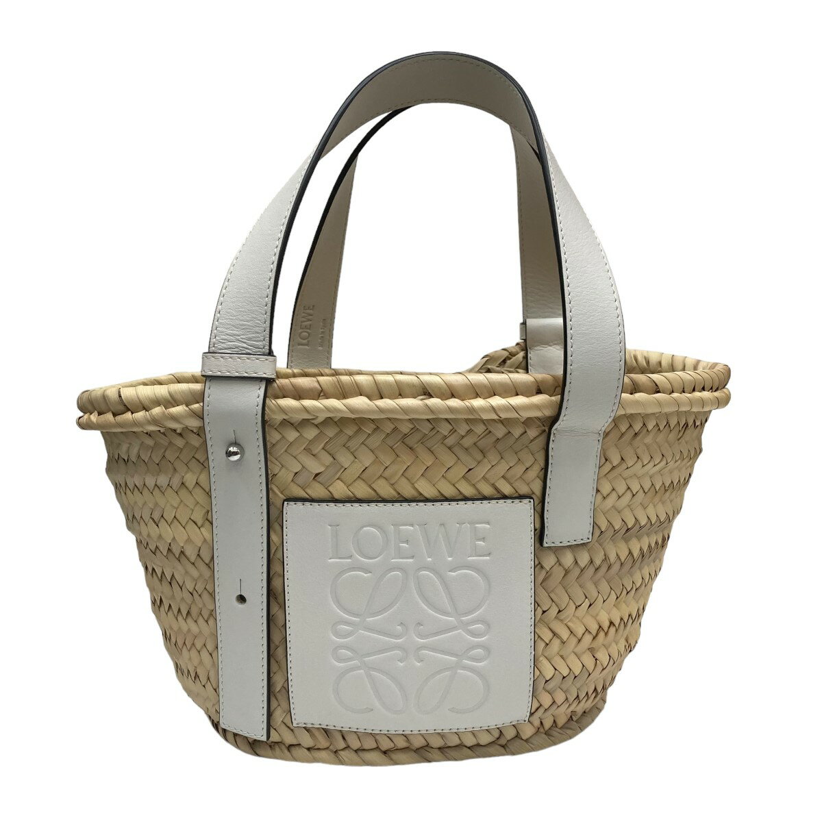 【中古】LOEWE　カゴバッグ A223S93X04 2163 ベージュ×ホワイト 【040524】（ロエベ）のサムネイル