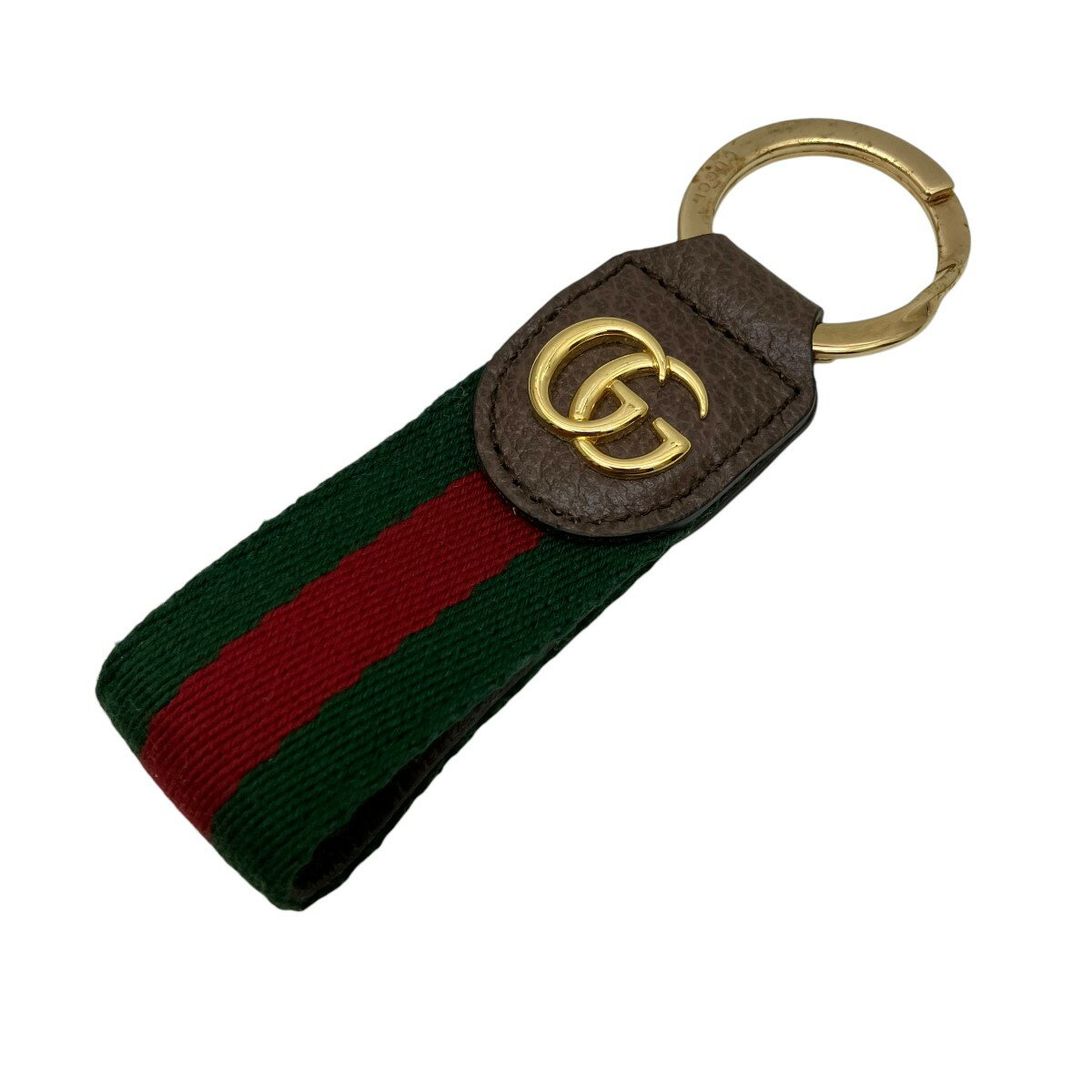 【中古】GUCCI　マーモント　シェリーライン キーホルダー 523161-HE2NG OPHIDIA グリーン×レッド 【050524】（グッチ）