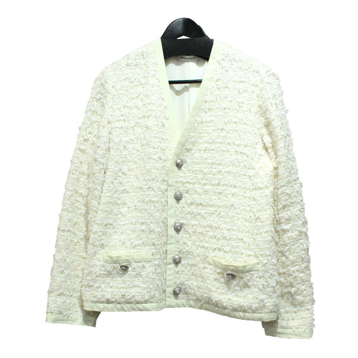 【中古】MADISON BLUE　24SS COLLARLESS JK TWEED カラーレス ツイードジャケット ホワイト サイズ：02(M) 【060524】（マディソンブルー）のサムネイル