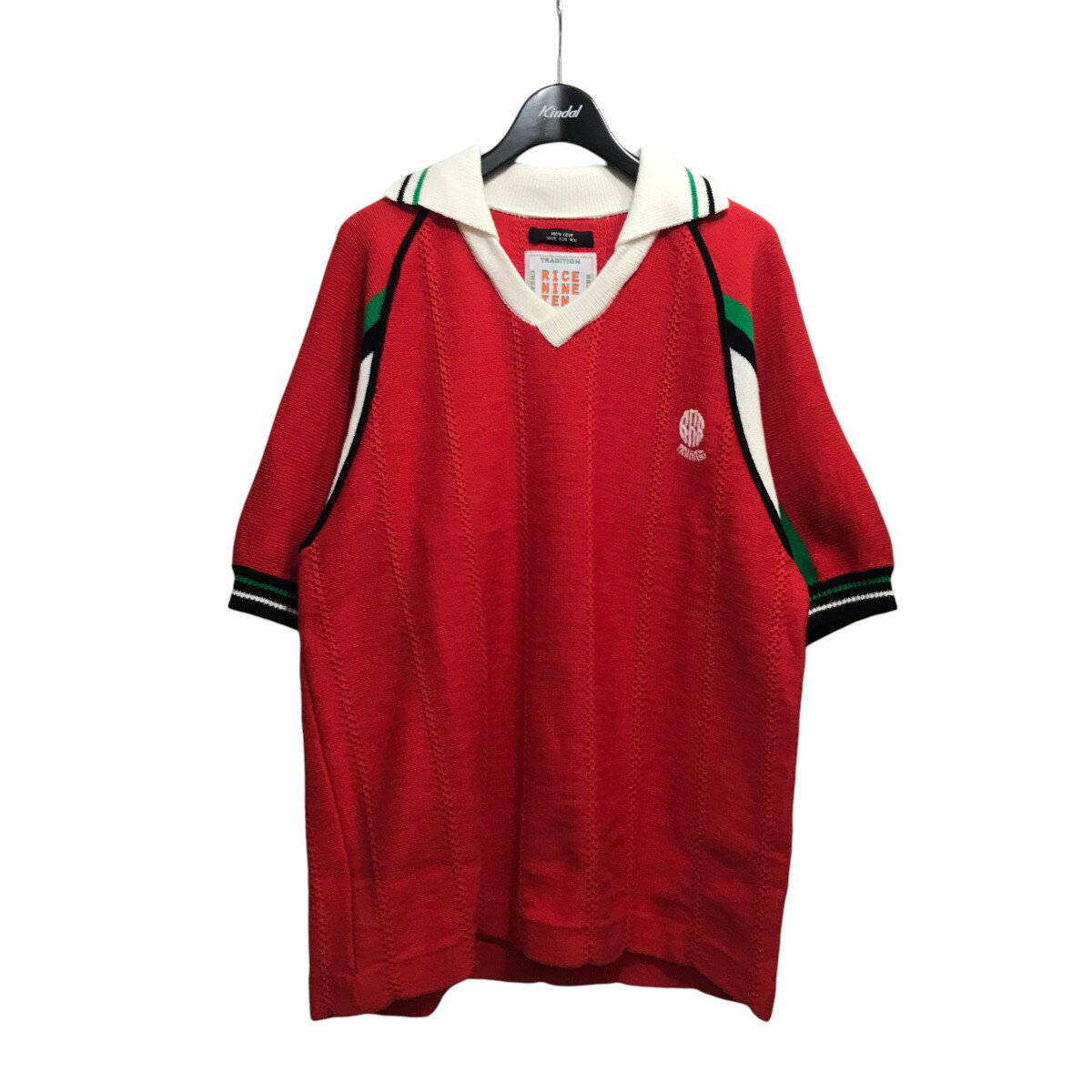 【中古】RICE NINE TEN　Knitting Soccer Jersey ニットサッカーシャツ レッド サイズ：1 【080524】（ライスナインテン）