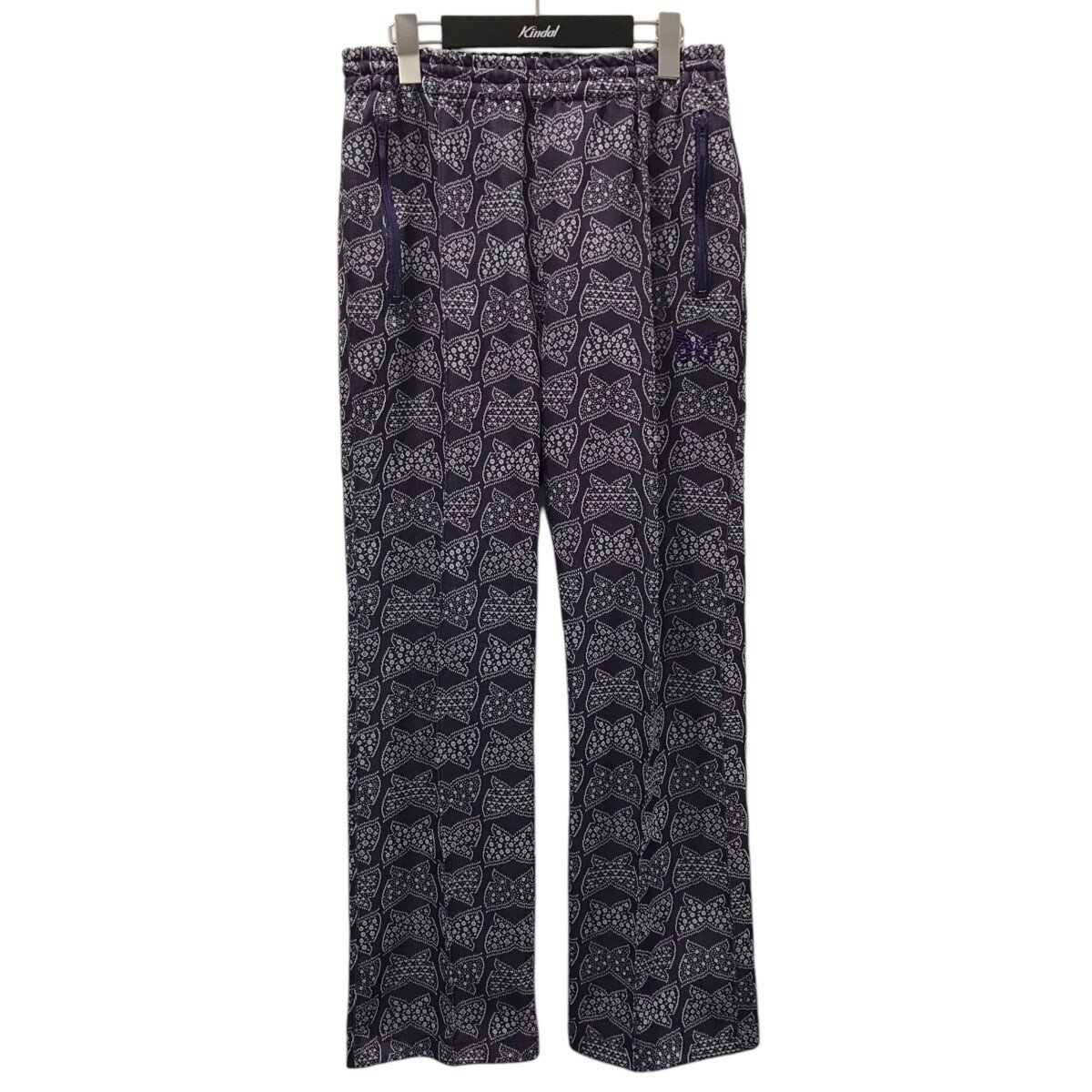 【中古】Needles19SS トラックパンツ Track Pant Poly Jacquard Diamond ポリジャガードダイアモンド EJ204 パープル サイズ：S【価格見直し】