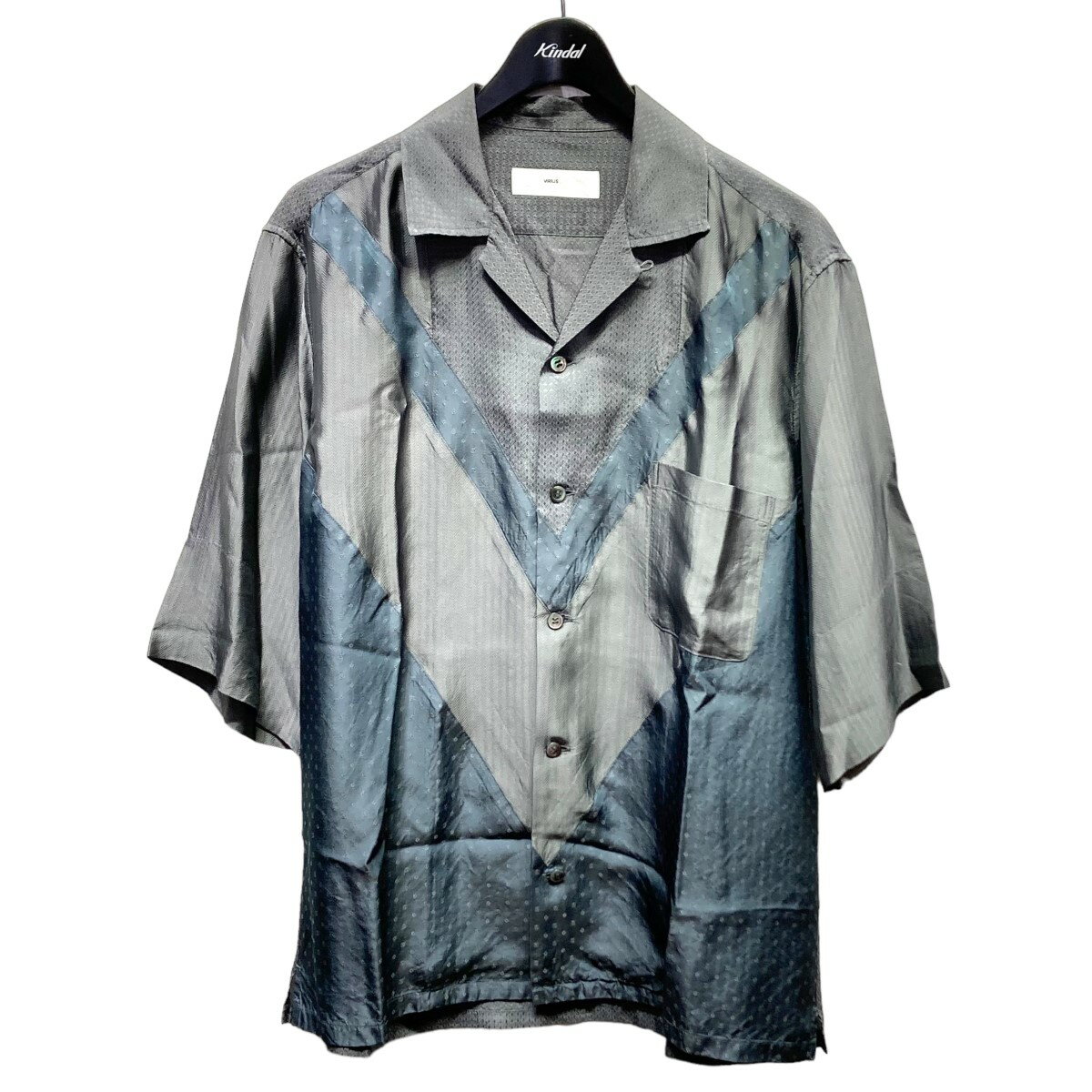 楽天ブランド古着のカインドオル【中古】TOGA VIRILIS　Cuora Jacquard mix S／S shirt 半袖シャツ TV11-FJ312 グレー サイズ：46 【100524】（トーガヴィリリース）