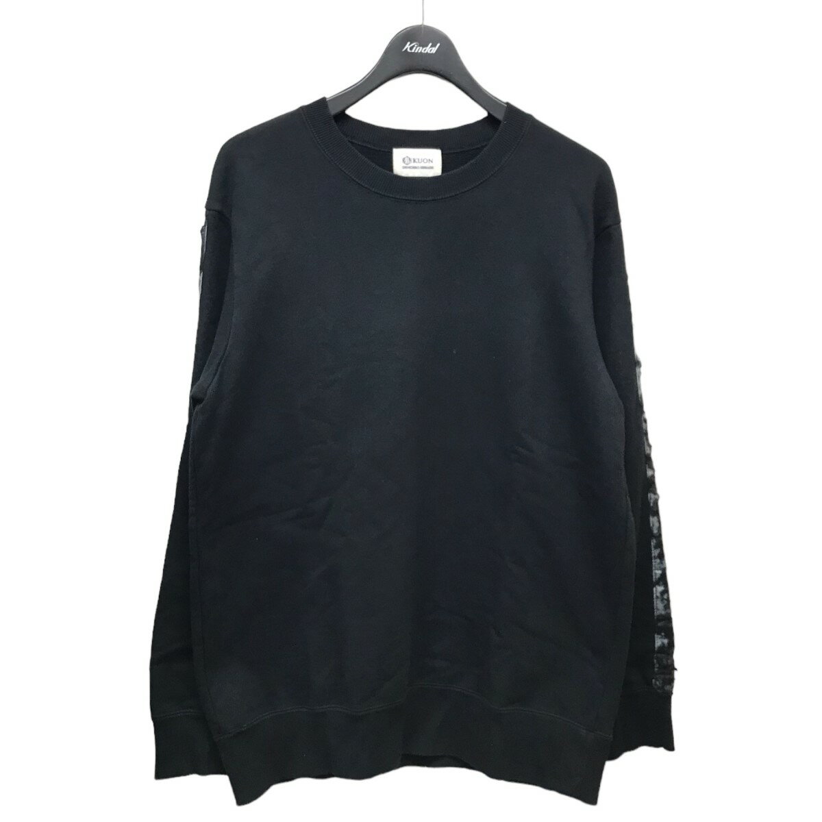 KUON　「Washi Trimmed Sweat Shirt」 スウェットトレーナー ブラック サイズ：S （クオン）