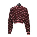 【中古】GUCCI×adidasショート丈ロゴセーター 693829 レッド サイズ:S【価格見直し】