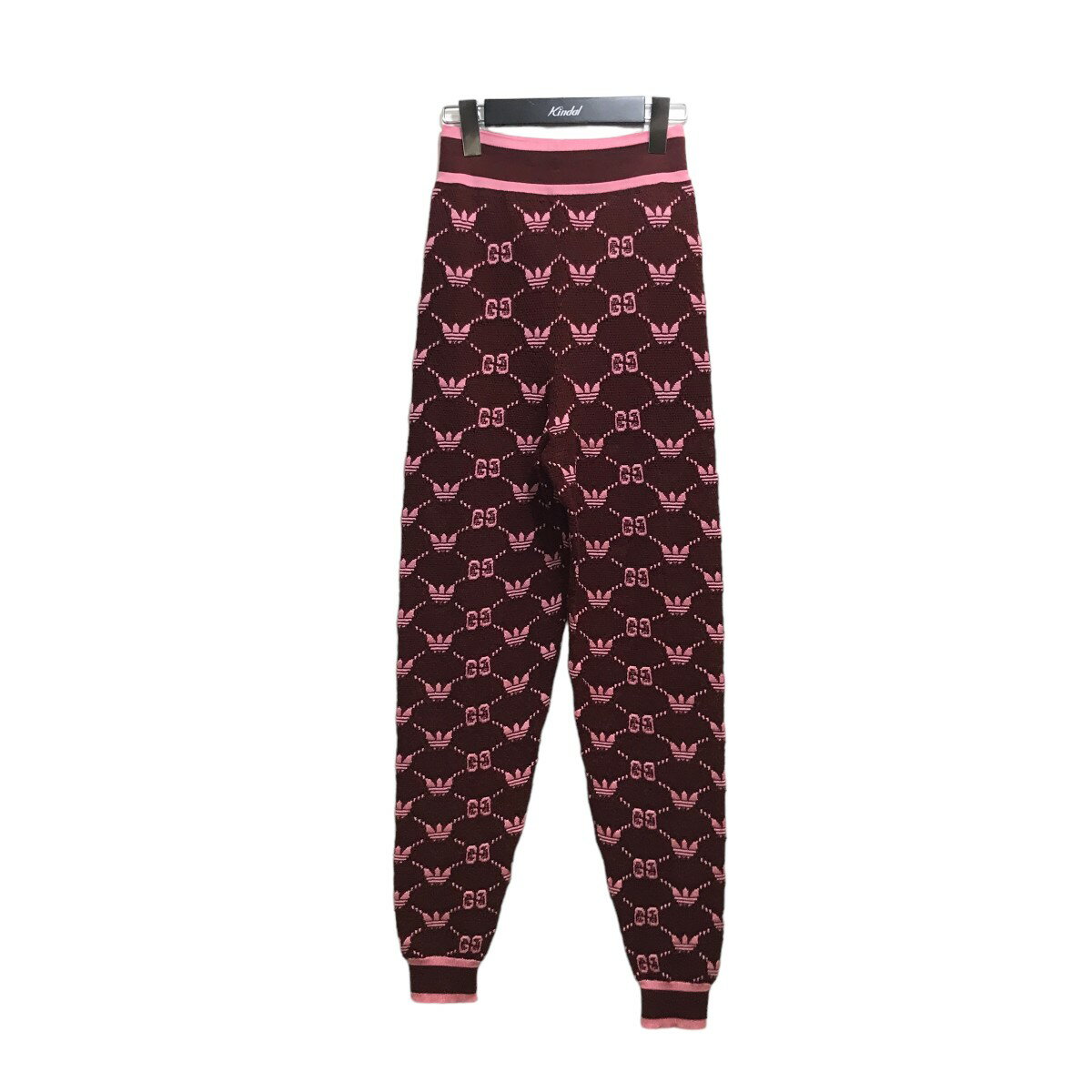 【中古】GUCCI×adidasウールジャガードジョガーパンツ 693830 レッド サイズ:S【価格見直し】