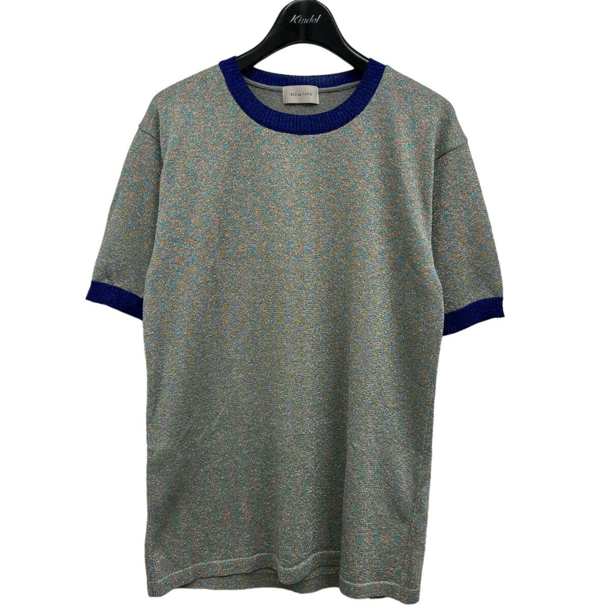 BED J．W． FORD　ラメニットTシャツ ブルー×マルチカラー サイズ：1 （ベッドフォード）