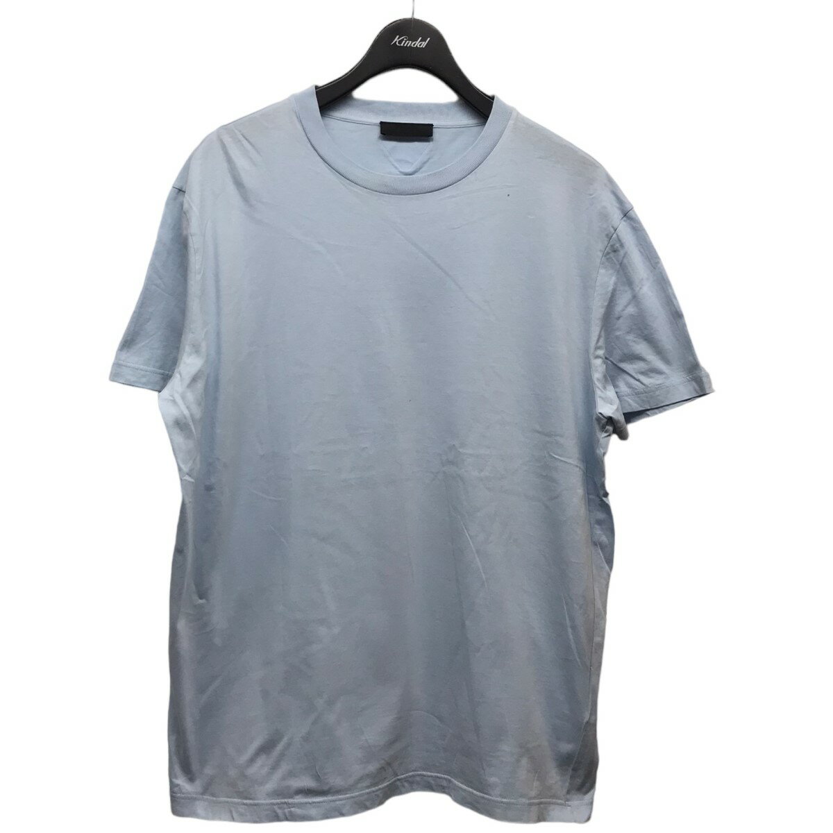 【中古】PRADA　バック三角ロゴTシャツ UJM492 ライトブルー サイズ：XXL 【140524】（プラダ）