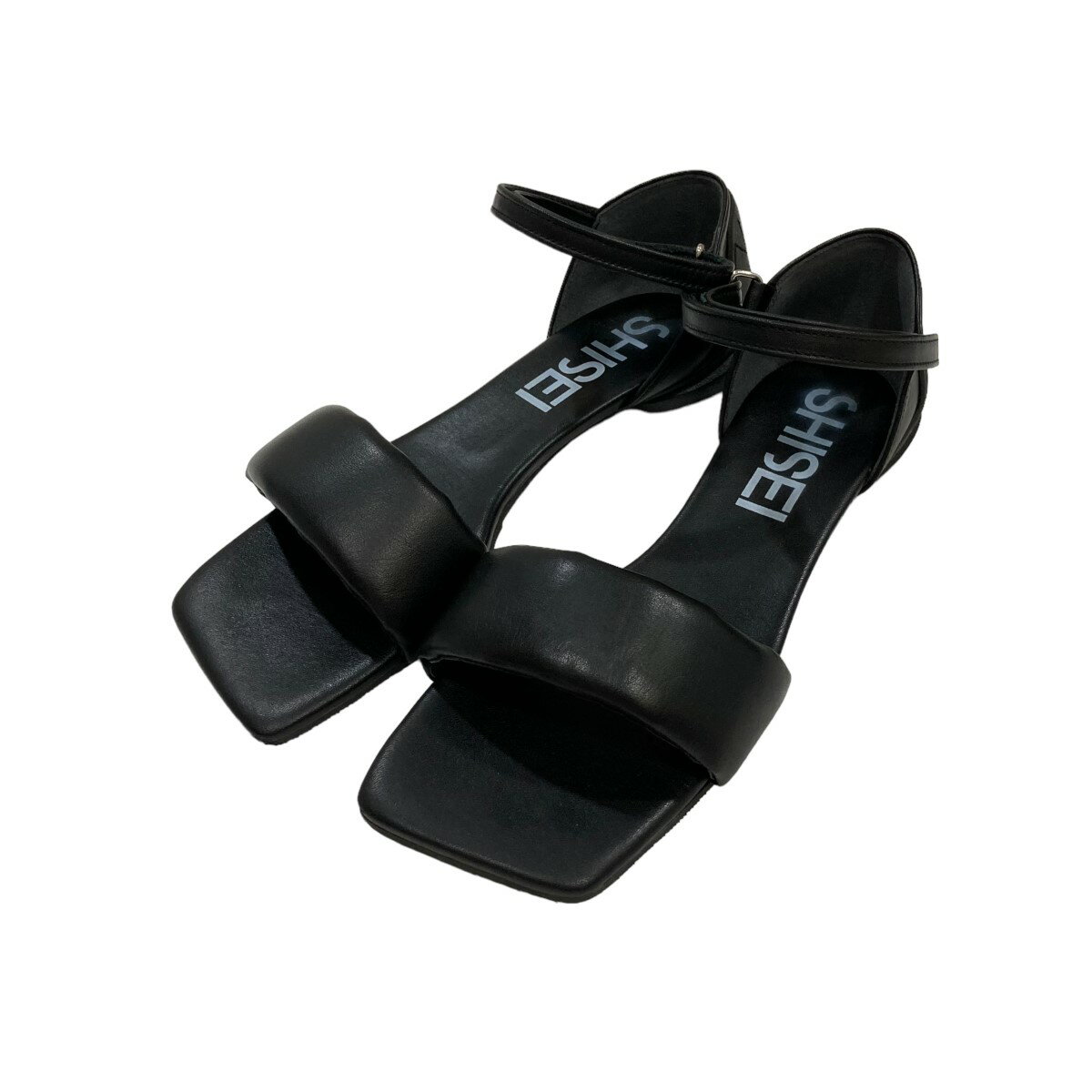 【中古】SHISEI　PADDED SANDALS レザーサンダル 22009S ブラック サイズ：35 1/2 【180524】（シーセイ）