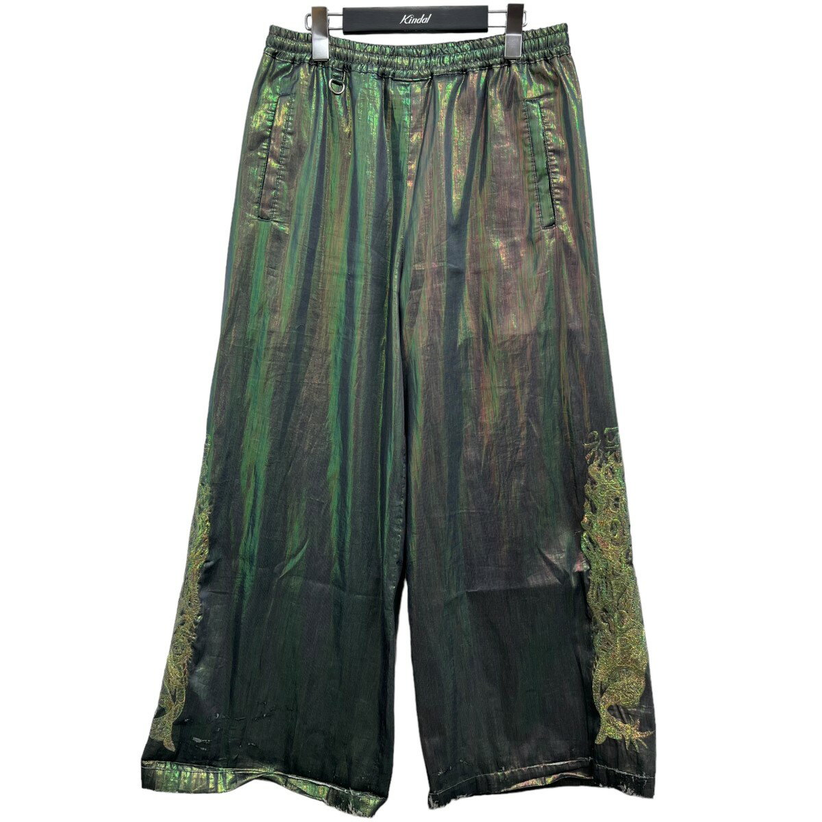 【中古】doublet　2023SS HOLOGRAM PANTS ホログラムパンツ シルバー×グリーン サイズ：M 【180524】（ダブレット）