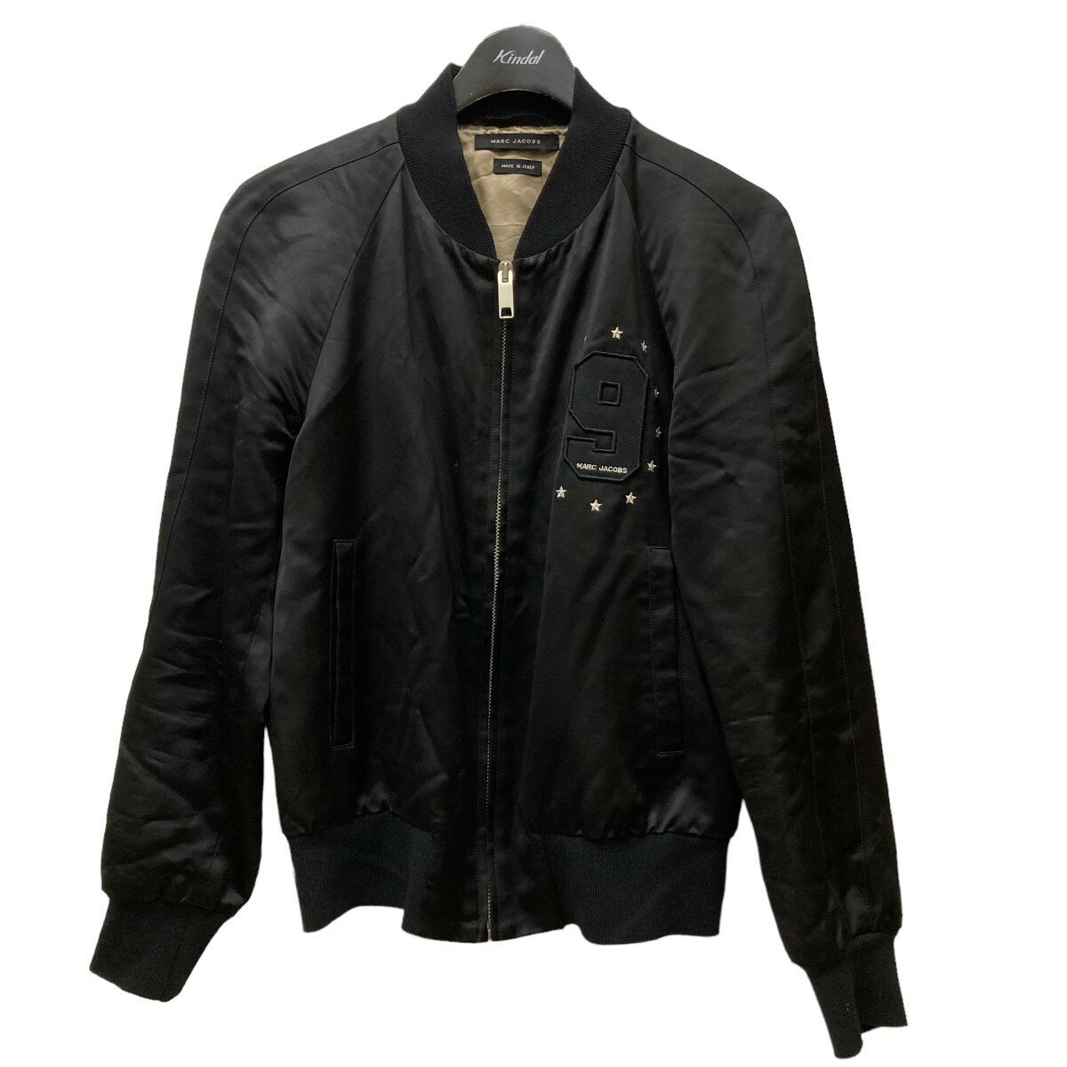 MARC JACOBS　Patched bomber jacket 刺しゅうサテンブルゾン 84AM030247425 ブラック サイズ：44 （マークジェイコブス）