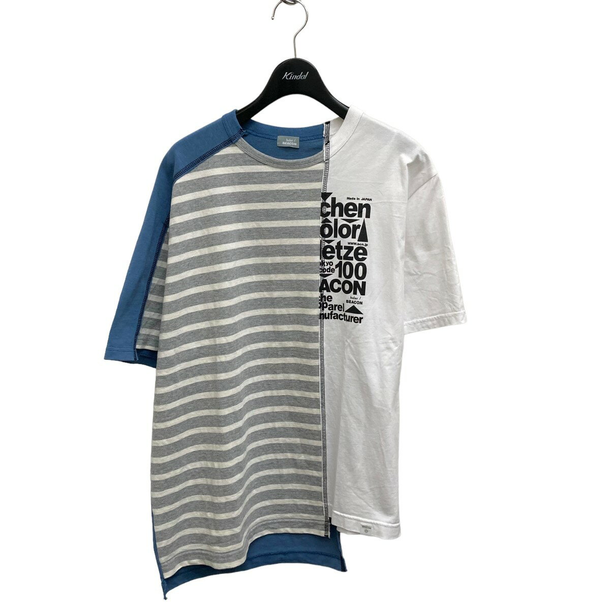 【中古】kolor／BEACON　20SBM-T09234 Tシャツ グレー×ホワイト サイズ：1 