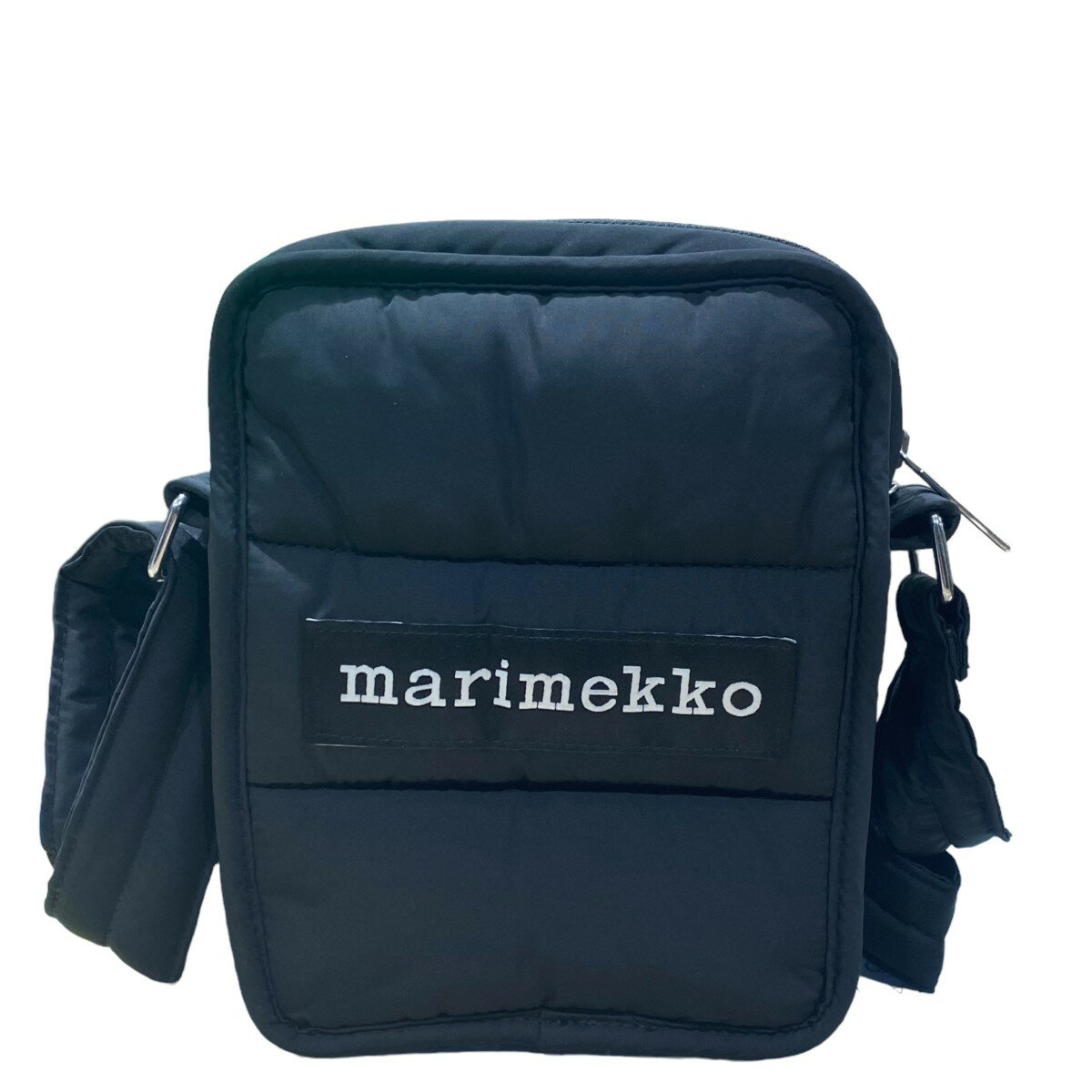 【中古】marimekko　LEIMEA キルティングショルダーバック ブラック 【240524】（マリメッコ）