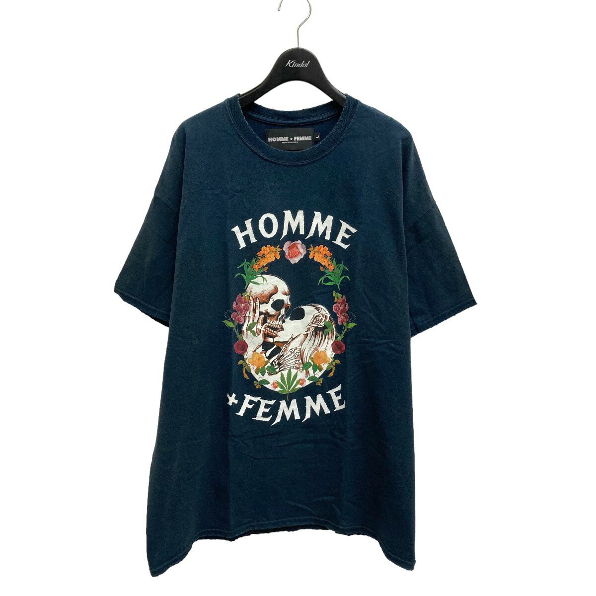 HOMME+FEMME　Tシャツ ネイビー サイズ：L （オムファム）