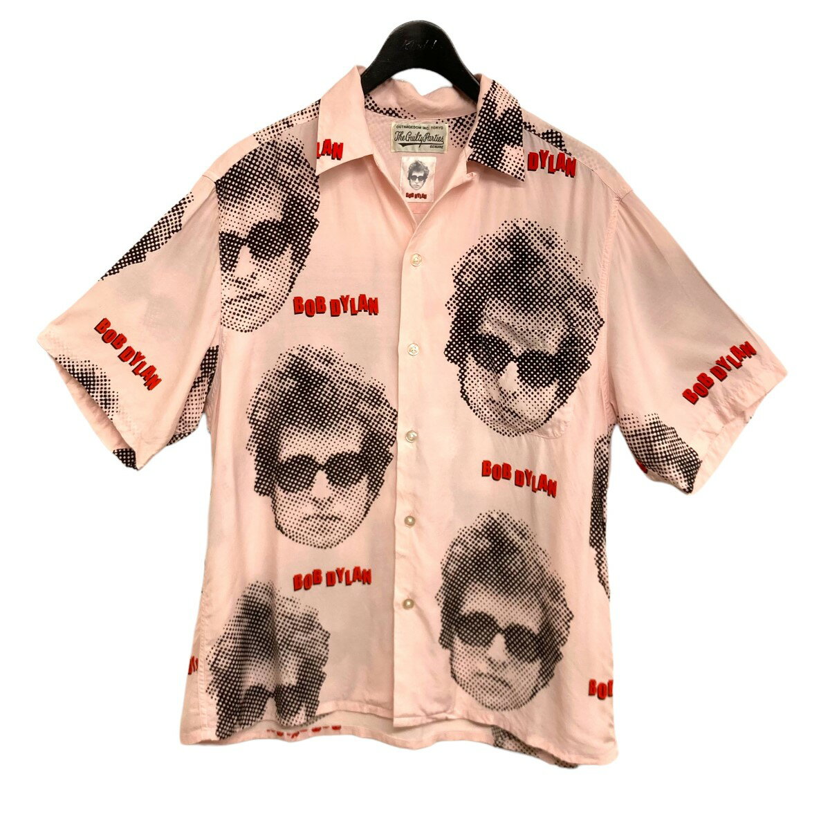 【中古】WACKO MARIA　BOB DYLAN S S HAWAIIAN SHIRT アロハシャツ ピンク サイズ：L 【290524】（ワコマリア）