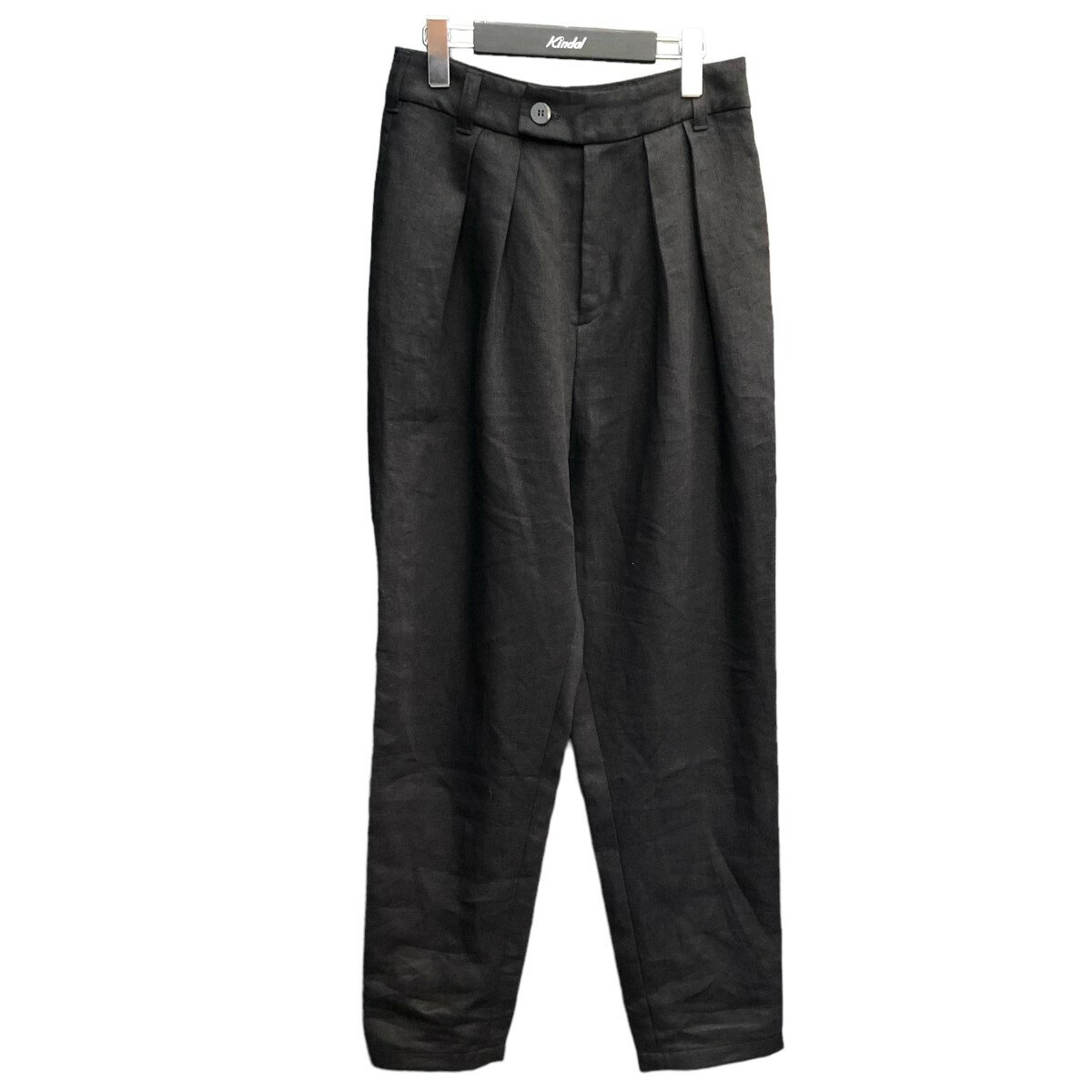 【中古】yolifuリネン2タックスラックス ブラック サイズ:M【価格見直し】