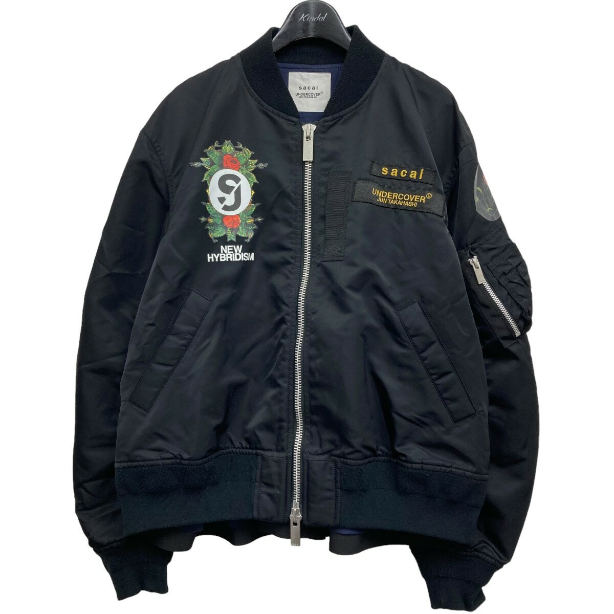 【中古】sacai×UNDERCOVER　CUSTOMIZED MA-1 BLOUSON ジャケット ブラック サイズ：3 【010624】（サカ..