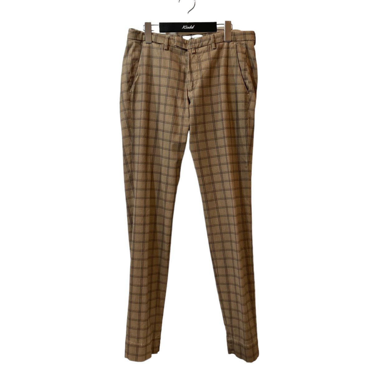 【中古】BRIGLIA 1949チェックスラックスパンツ ブラウン サイズ:48【価格見直し】