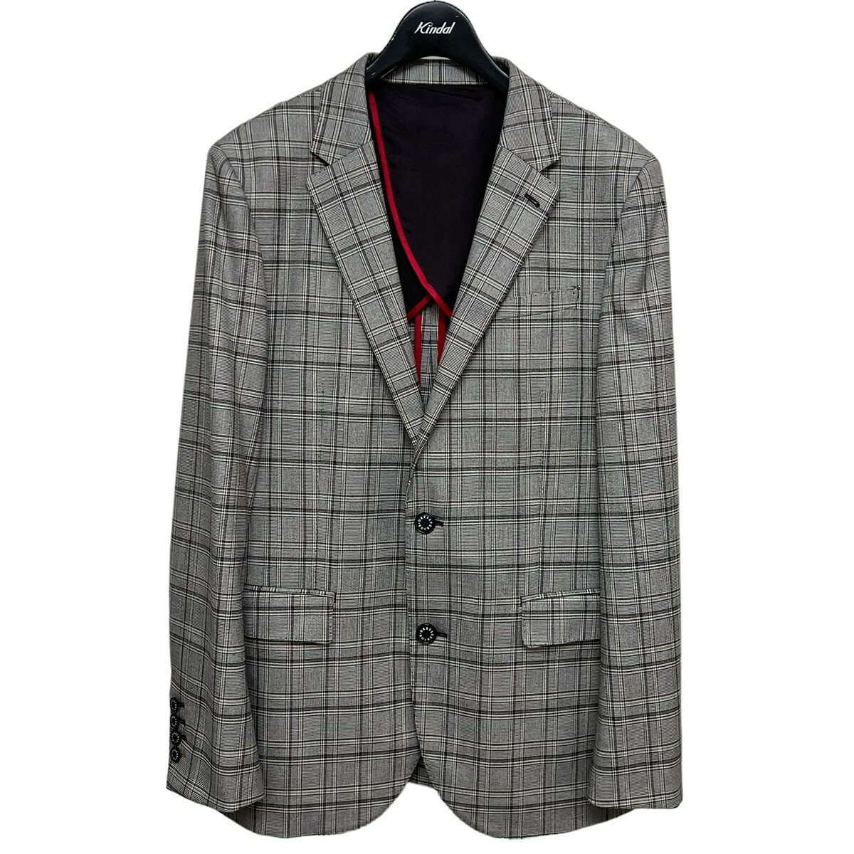 【中古】DRESSTERIOR グレンチェック LYS セットアップスーツ テーラードジャケット&スラックス 086-48012/086-78017 グレー サイズ:48/82 【090624】(ドレステリア)
