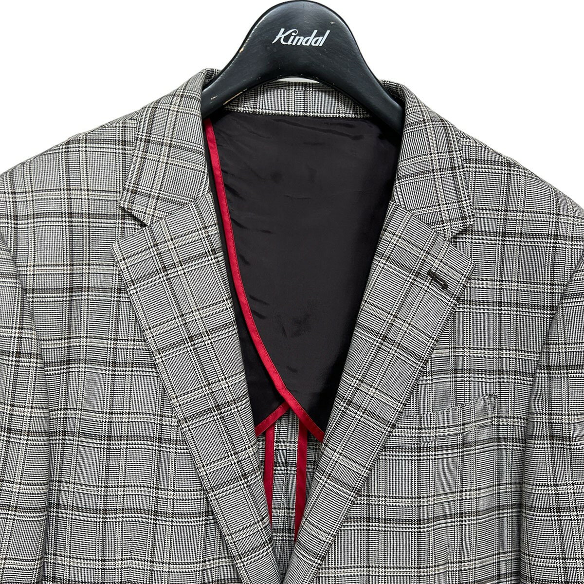 【中古】DRESSTERIOR　グレンチェック LYS セットアップスーツ テーラードジャケット＆スラックス 086-48012／086-78017 グレー サイズ：48/82 【090624】（ドレステリア）