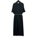 【中古】MIU MIUクレープデシンミディドレス ブラック サイズ:44【価格見直し】