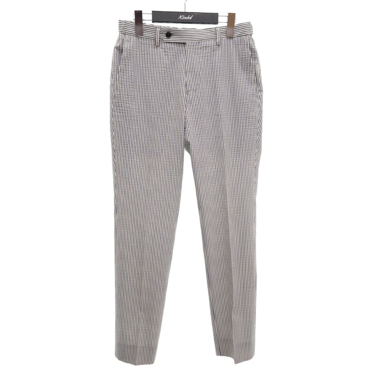 【中古】TOMORROW LAND　23SS ウールポリエステルサッカー イージースラックス 63-04-32-04303 オフホワイト／ネイビー系 サイズ：XS 【150624】（トゥモローランド）