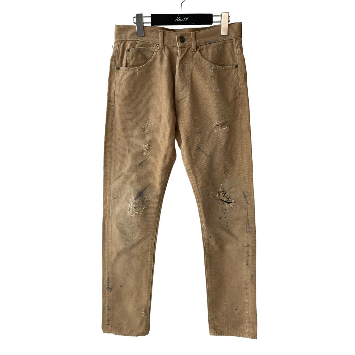 【中古】ALEXANDER McQUEENペイント加工パンツ PRQN-IM1-1023 ベージュ サイズ:28【価格見直し】