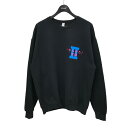 【中古】WACKO MARIA×なるきよ23AW SWEAT SHIRT プリント クルーネックスウェット ブラック サイズ:L【価格見直し】