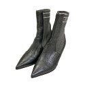 【中古】FENDIロココ ショートヒールブーツ シルバー サイズ:35【価格見直し】(4)