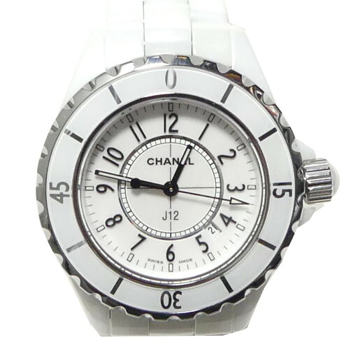 【中古】CHANEL J12 33mm クォーツ ホワイト文字盤 ウォッチ ホワイト × ブラック × シルバー 【230624】(シャネル) 【中古】CHANEL J12 33mm クォーツ ホワイト文字盤 ウォッチ ホワイト × ブラック × シルバー 【230624】(シャネル)