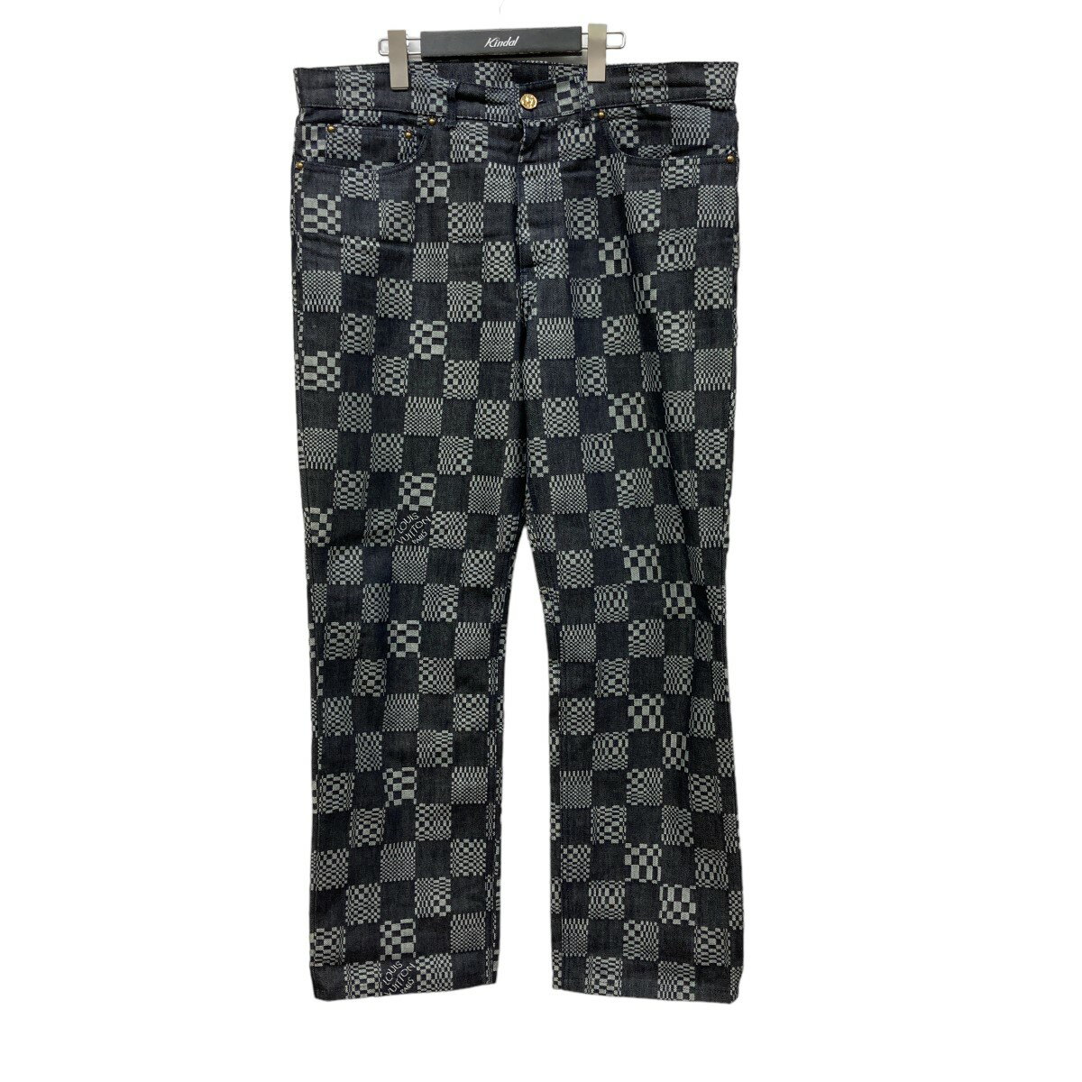 【中古】LOUIS VUITTON　21AW Distorted Damier Denim Pants ディストーテッドダミエ デニムパンツ HLD50W ブラック サイズ：38 【230624】（ルイヴィトン）のサムネイル