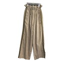 【中古】SACRALINEN COTTON CHAMBRAY PANTS サイドラインイージーワイドパンツ 123200112 ブラウン サイズ:36【価格見直...
