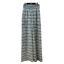 【中古】LE CIEL BLEUTweed Knit Pants ニットパンツ 25S68414 ホワイト×スカイブルー サイズ:36【価格見直し】