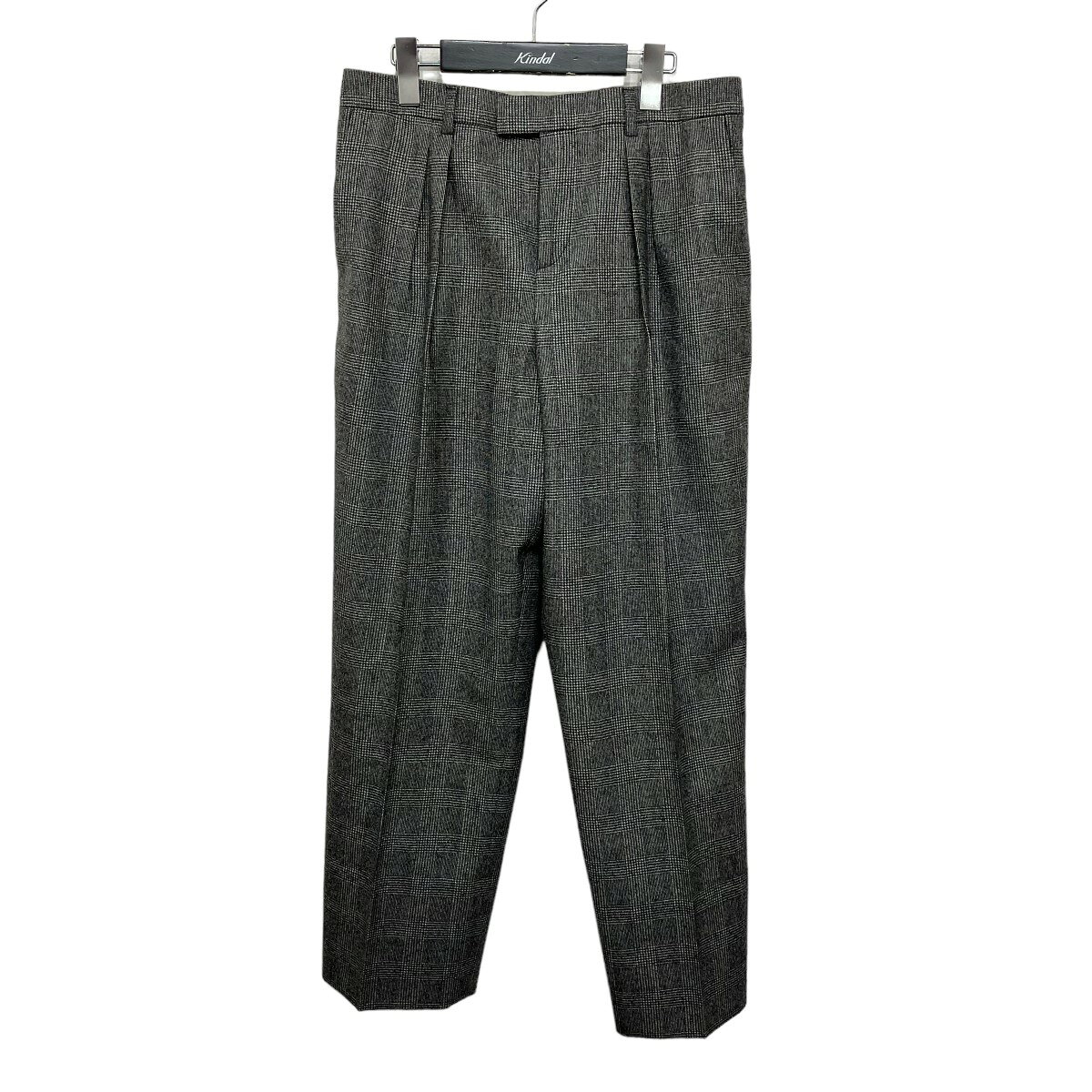 【中古】CELINEチェックスラックス 2P666759O グレー サイズ：38【価格見直し】