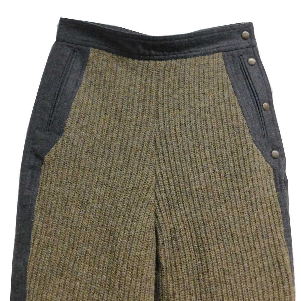 【中古】Chloe　切替ニットパンツ グレー×ブラウン サイズ：34 【200724】（クロエ）