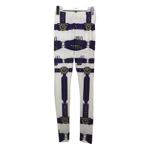 【中古】VERSUS VERSACE総柄レギンスパンツ ホワイト×パープル サイズ:XS【価格見直し】 【中古】VERSUS VERSACE総柄レギンスパンツ ホワイト×パープル サイズ:XS【価格見直し】