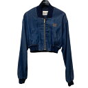 【中古】MIU MIU 23AW デニムブルゾンジャケット GWB181 S232 インディゴ サイズ:36 【290724】(ミュウミュウ)