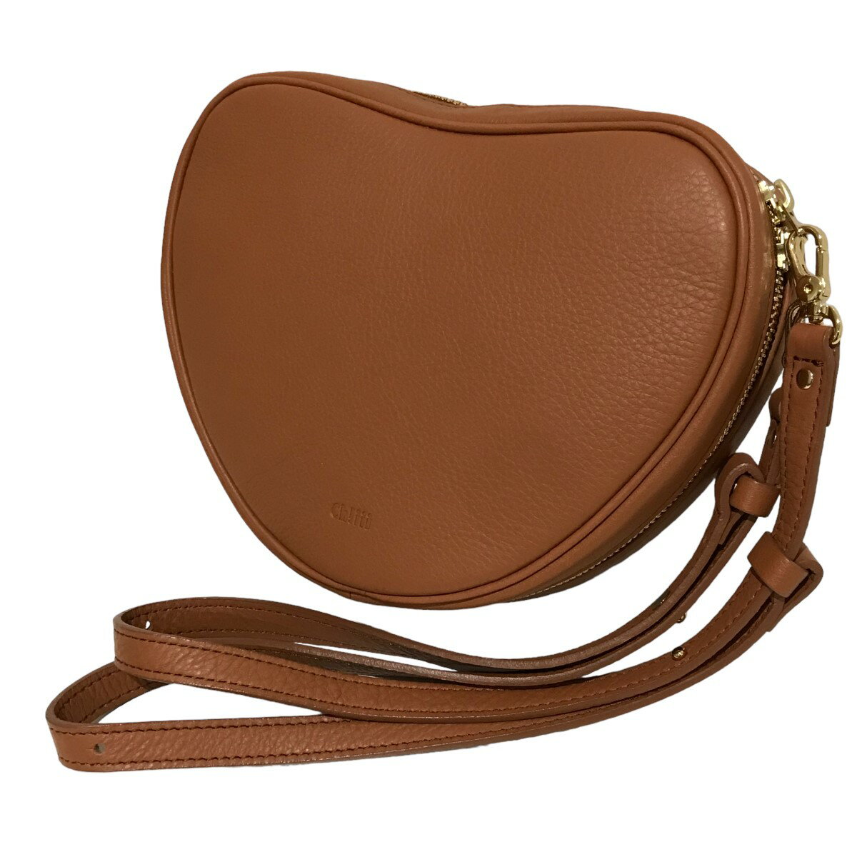 【中古】Ch!iii　leather Heart shoulder ハートショルダーバッグ ブラウン 【290724】（チー）のサムネイル