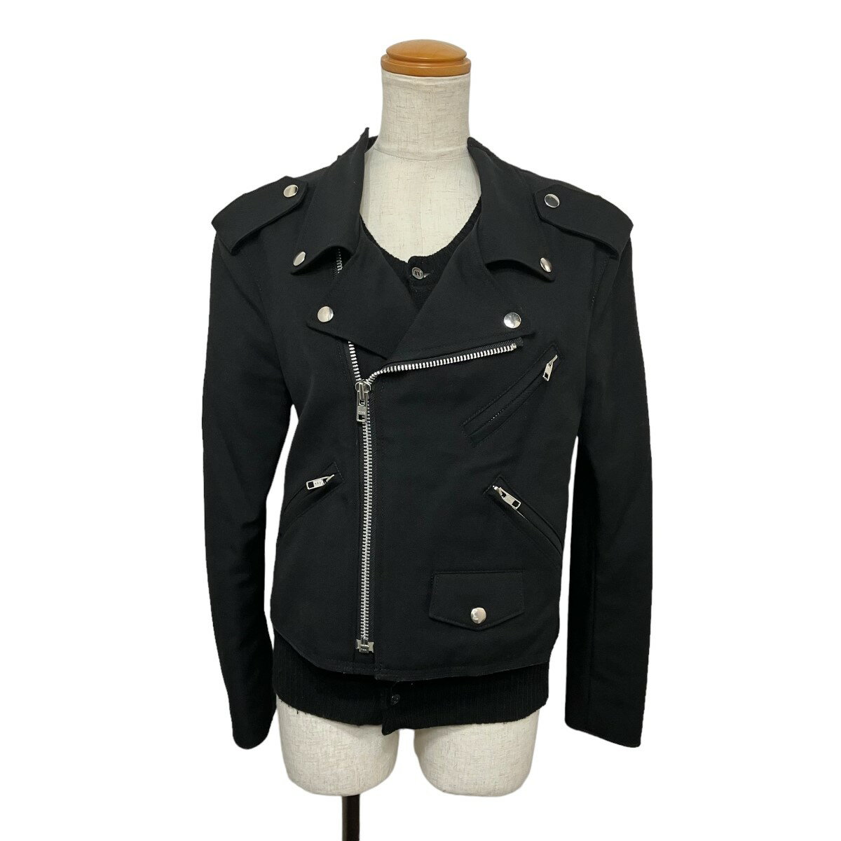 【中古】COMME des GARCONS COMME des GARCONSニットドッキングライダースジャケット ブラック サイズ：XS【価格見直し】のサムネイル