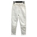 【中古】anuansクロップドテーパードデニムパンツ 1523122070-1 ホワイト サイズ:0【価格見直し】