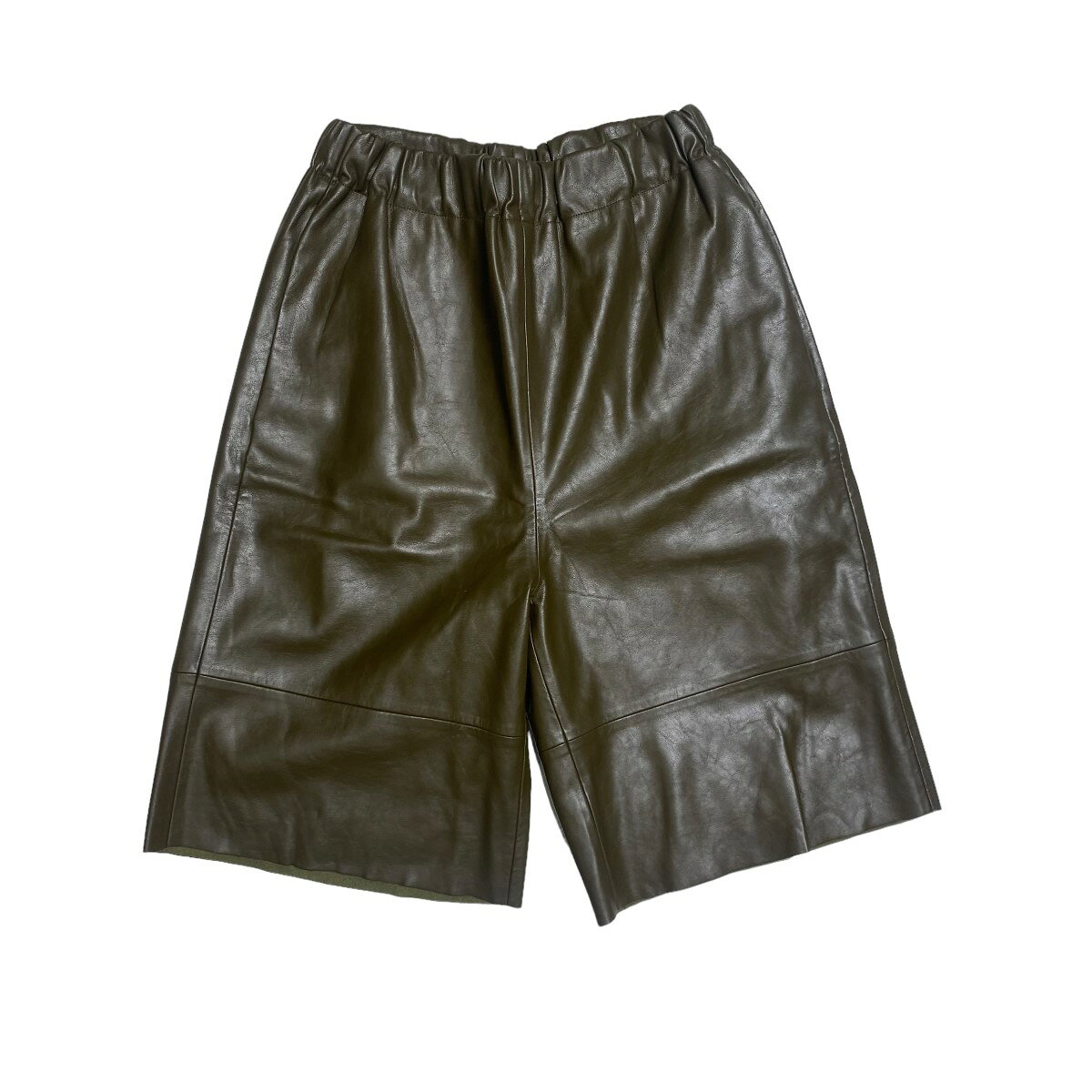 【中古】IIROT　レザーハーフパンツ 013-021-WP25 オリーブ サイズ：36 【040824】（イロット）