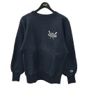 【中古】Champion 90s NANTUCKET REVERSE WEAVE リバースウィーブ クルーネックスウェット ネイビー サイズ:M 【070824...