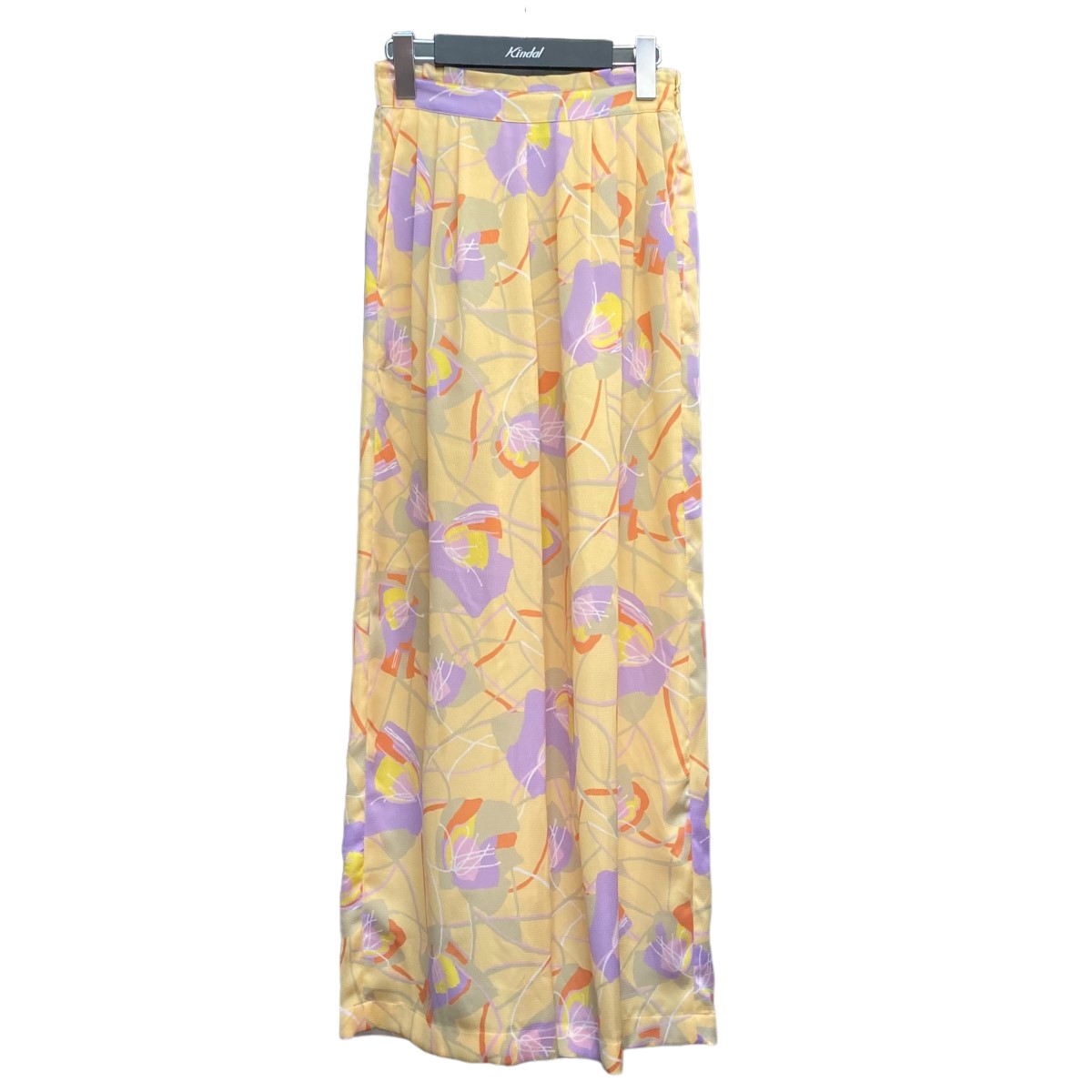 【中古】BALLSEYアイヴィーフラワープリント フロントタックワイドパンツ 11-04-21-04042 オレンジ サイズ:34【価格見直し】