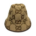 【中古】GUCCI ジャンボGGキャンバス バケットハット 681256 ベージュ サイズ:L 【230824】(グッチ)