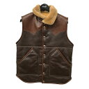 【中古】THE FEW ROCKY MOUNTAIN VEST ムートン レザーベスト ブラウン サイズ:40 【250824】(ザ フュー)