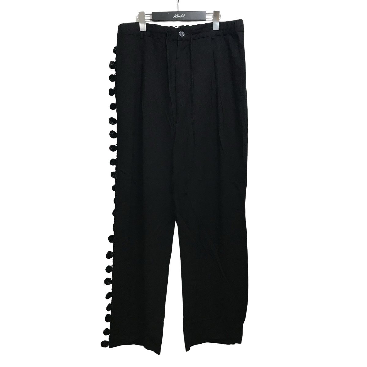 【中古】WALES BONNER24SS MENELIK TROUSERS パンツ MS24TR02-VI01-900 ブラック サイズ:48【価格見直し】