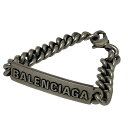 【中古】BALENCIAGAロゴチェーンブレスレット シルバー サイズ:L【価格見直し】