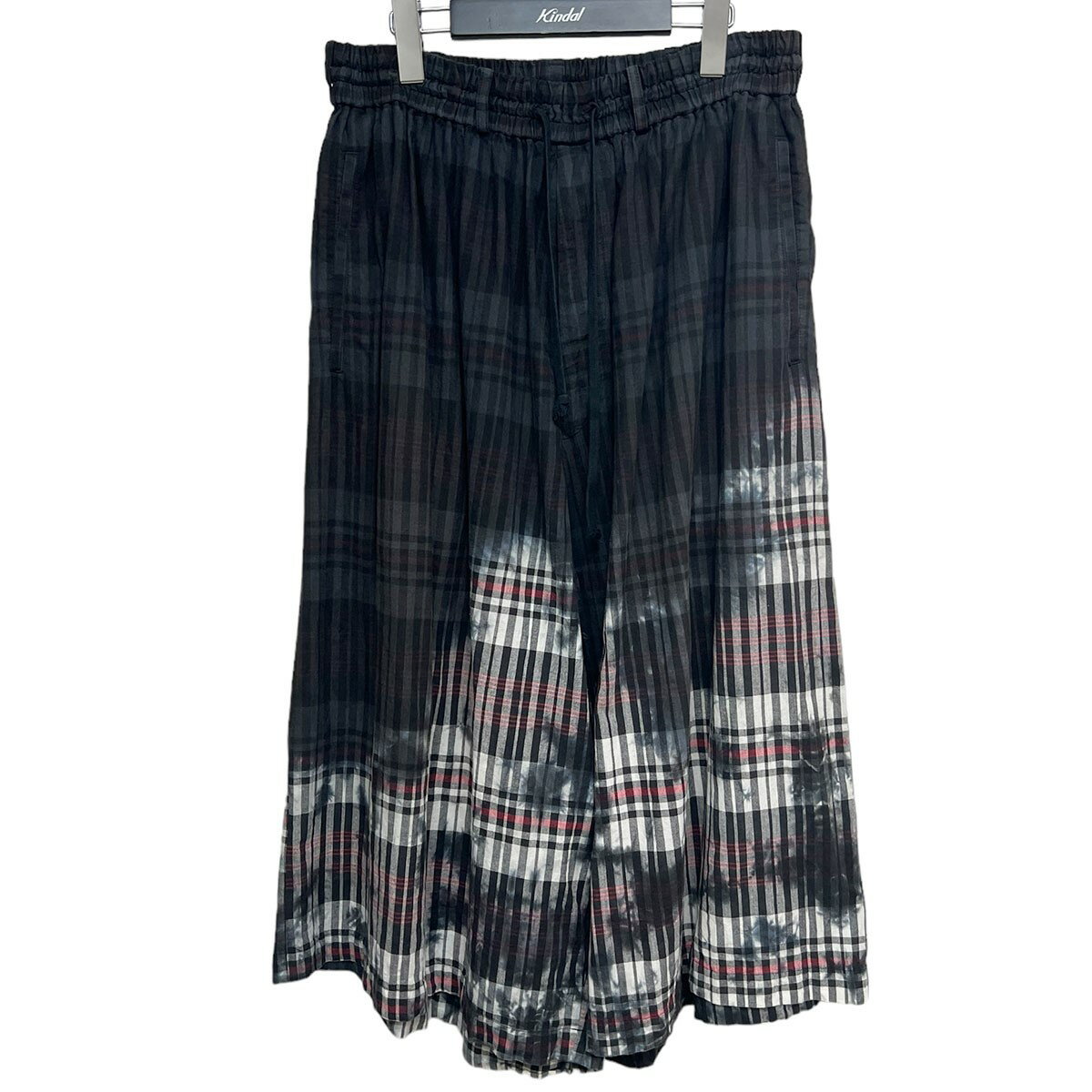 【中古】s’yte 23SS UNEVENLY DYED BLACK&WHITE MADRAS CHECK 3 4 LENGTH PANTS UI-P23-022 マルチカラー サイズ:3 【300824】(サイトヨウジヤマモト)