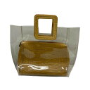 【中古】STAUDPVCトートバッグ クリア×ベージュ サイズ:ONE SIZE【価格見直し】
